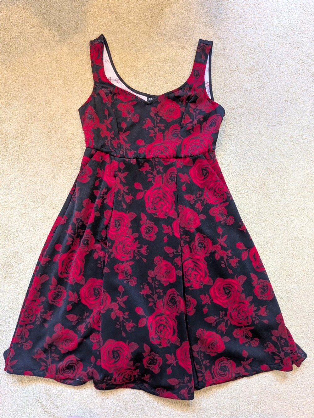 Torrid Black Dress With Red Roses